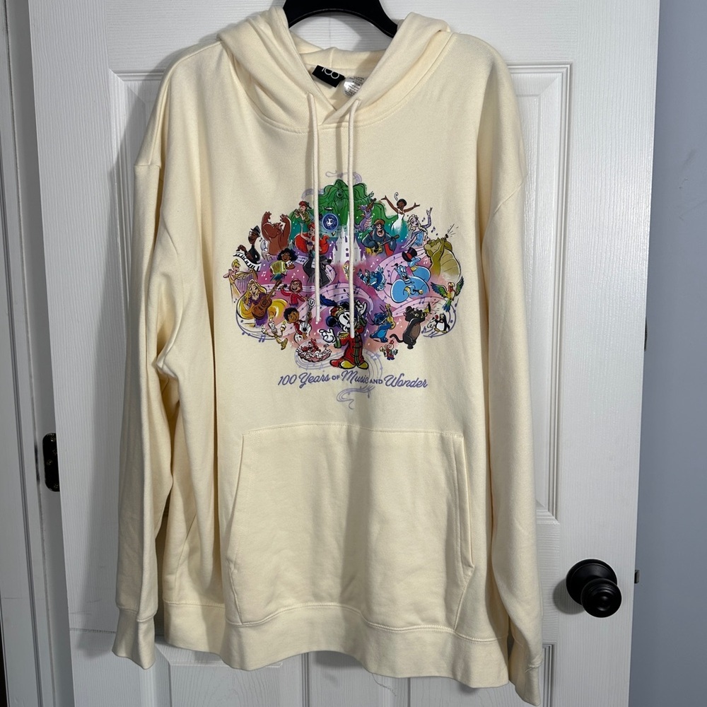 Disney 100 Years of Music and Wonder hoodie, sz XXL, cotton